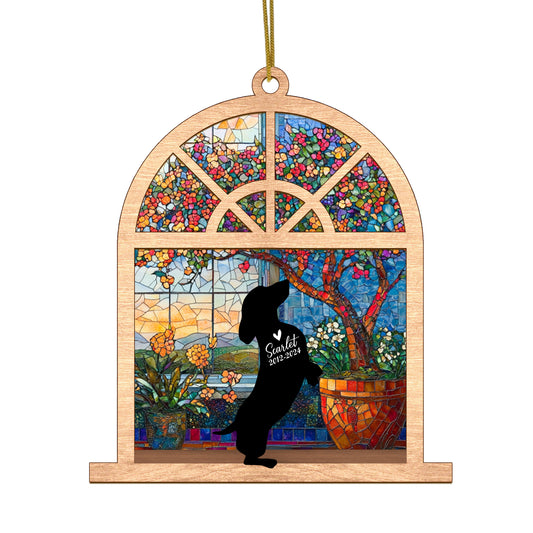 Netecom Personalized Dachshund Memorial Suncatcher – Dachshund Dog Loss Sympathy Gift & Pet Remembrance Gift