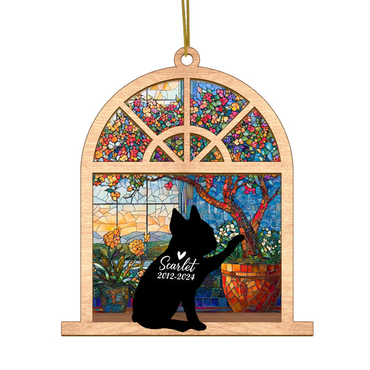 Netecom Personalized Boston Terrier Memorial Suncatcher, Custom Boston Terrier Ornament with Name & Date, Dog Loss Sympathy Gift, Pet Loss Keepsake