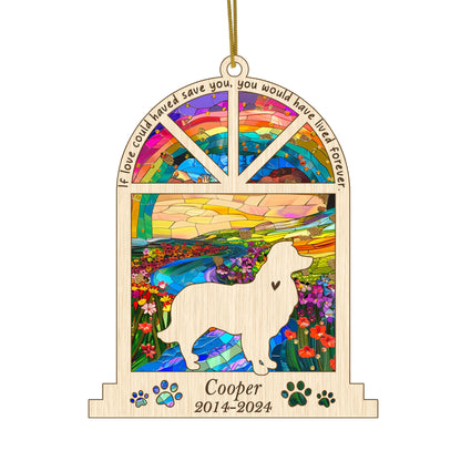Netecom Personalized Border Collie Memorial Window Ornament, Custom Dog Memorial Ornament with Name Date, Pet Loss Sympathy Gift, Remembrance Keepsake