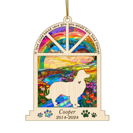 Netecom Personalized Border Collie Memorial Window Ornament, Custom Dog Memorial Ornament with Name Date, Pet Loss Sympathy Gift, Remembrance Keepsake