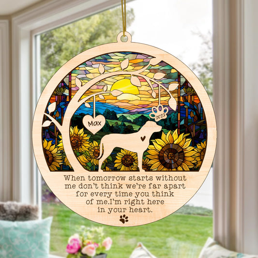 Netecom Greater Swiss Mountain Dog Memorial Suncatcher, Personalized with Name Date Dog Sun Catchers , Dog Loss Sympathy Gift Ornament, Loss of Pet Bereavement Gift, Dog Lover Gifts
