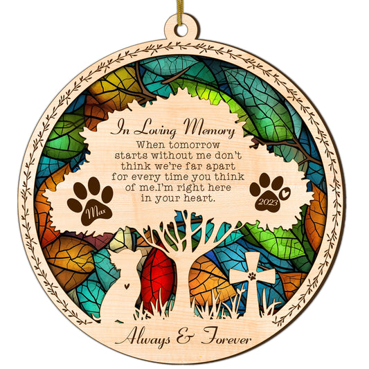 Netecom Personalized Chihuahua Memorial Suncatcher, Chihuahua Dog Memorial Gifts with Name Date, Pet Loss Light Catcher, Bereavement Gift Dog Memorial Ornament Loss of Pet Sympathy Gift for Dog Lover