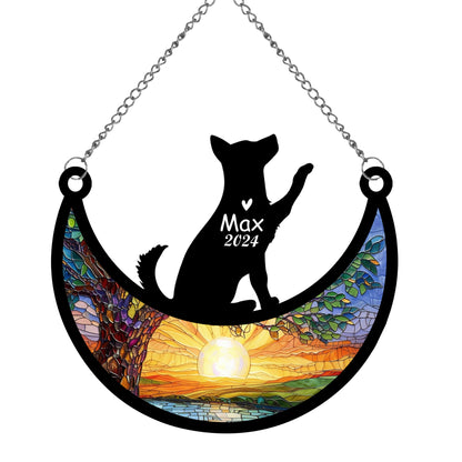 Netecom Personalized Husky Memorial Suncatcher, Custom Husky Ornament with Name Date, Dog Loss Sympathy Gift, Pet Loss Remembrance Gifts, Bereavement Gifts for Loss of Pet, Dog Grief Gift
