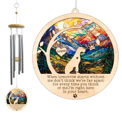 Netecom Great Dane Dog Wind Chimes Memorial, Personalized Pet Memorial for Dogs Suncatcher, Dog Loss Memorial Ornament, Sympathy Windchime Outside Garden Decor, Loss of Pet Remembrance Gift