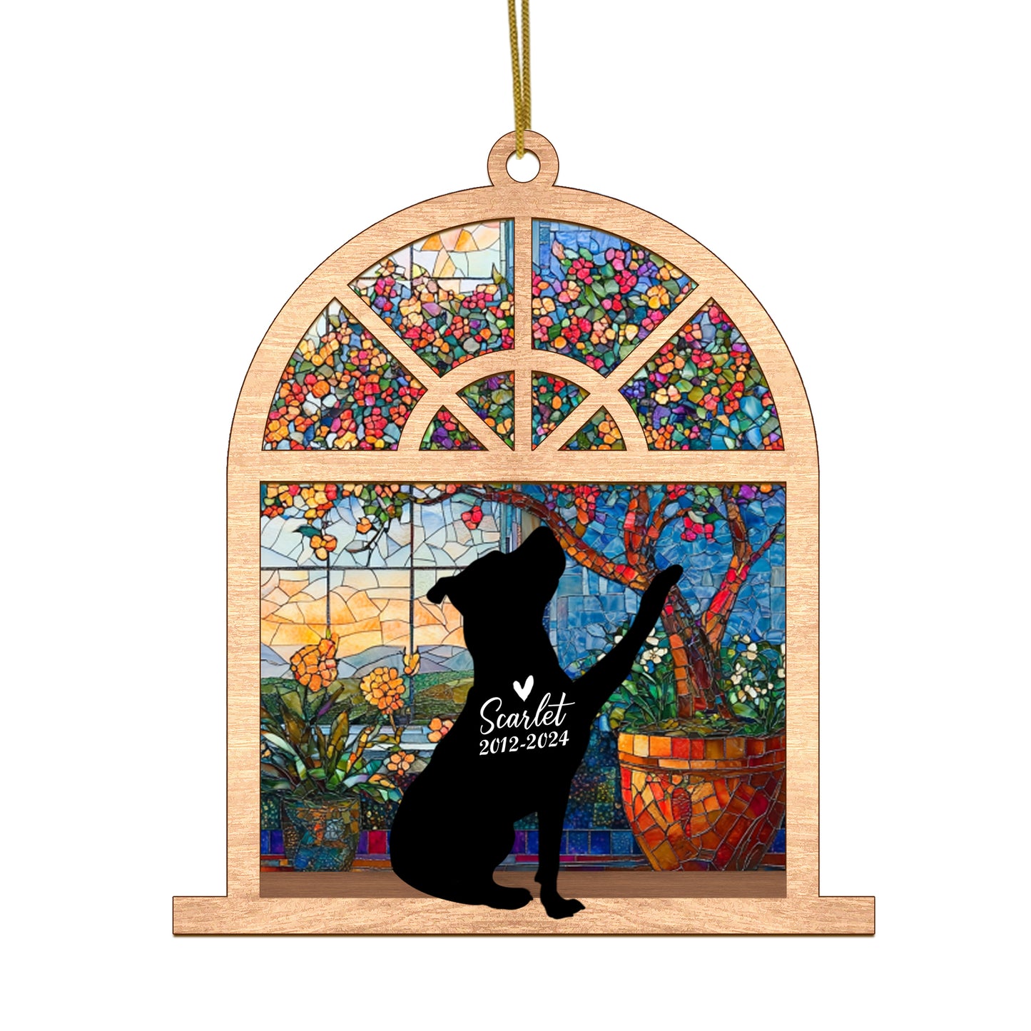 Netecom Personalized Pitbull Memorial Suncatcher – Pitbull Dog Loss Sympathy Gift & Pet Remembrance Ornament