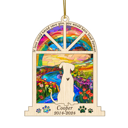 Netecom Personalized Dalmatian Memorial Window Ornament, Custom Dog Memorial Gift with Name Date, Pet Loss Remembrance Suncatcher, Sympathy Gift for Dog Lovers