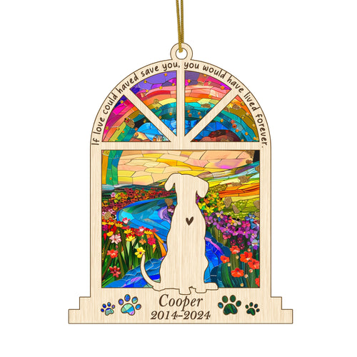 Netecom Personalized Dalmatian Memorial Window Ornament, Custom Dog Memorial Gift with Name Date, Pet Loss Remembrance Suncatcher, Sympathy Gift for Dog Lovers