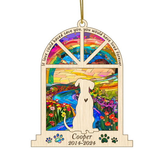 Netecom Personalized Dalmatian Memorial Window Ornament, Custom Dog Memorial Gift with Name Date, Pet Loss Remembrance Suncatcher, Sympathy Gift for Dog Lovers