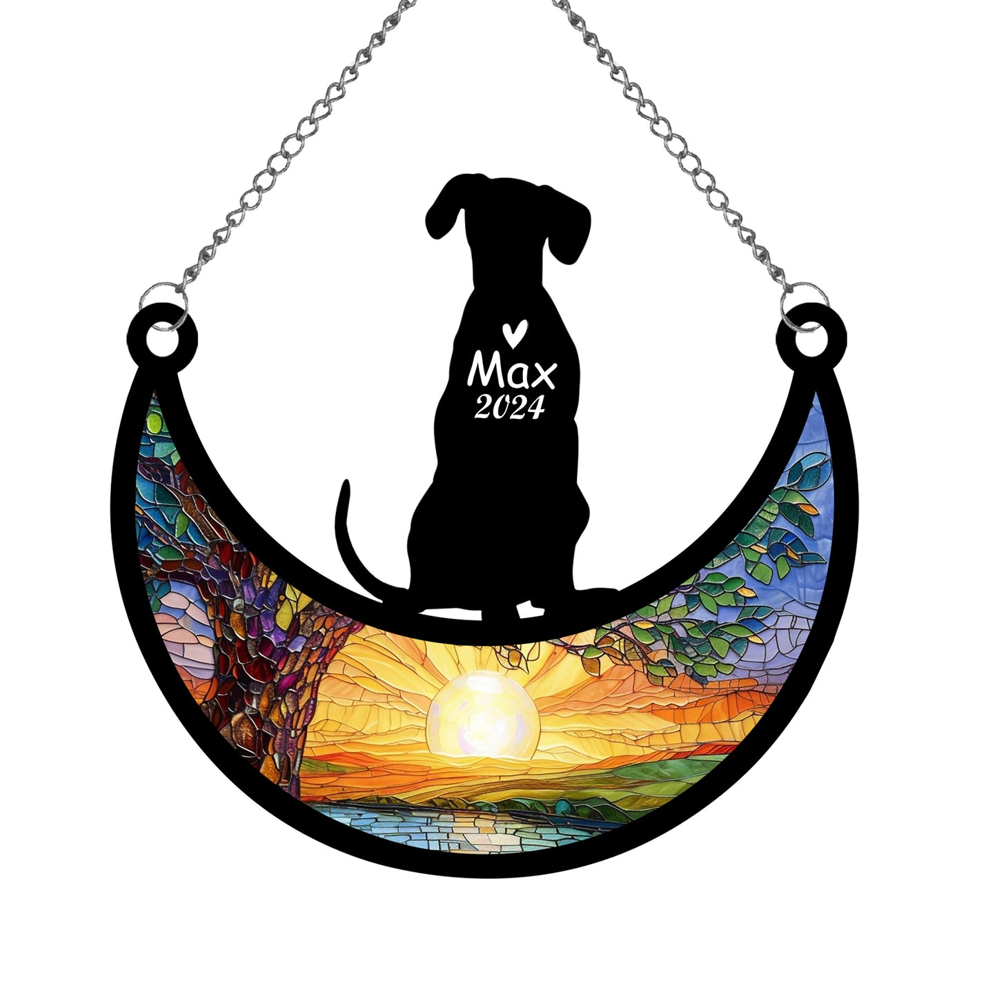 Netecom Personalized Dalmatian Memorial Suncatcher, Custom Dalmatian Ornament with Name Date, Dog Loss Sympathy Gift, Pet Loss Remembrance Gifts, Bereavement Gifts for Loss of Pet, Dog Grief Gift
