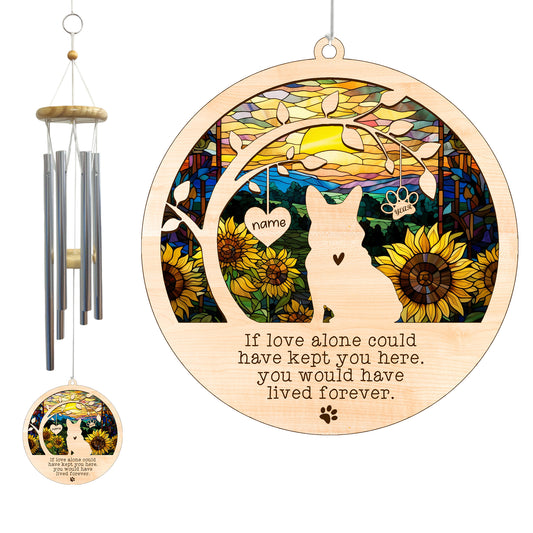 Netecom Corgi Dog Wind Chimes Memorial, Personalized Pet Memorial Wind Chimes for Dogs Suncatcher, Dog Loss Memorial Ornament, Sympathy Windchime Outside Garden Decor, Loss of Pet Remembrance Gift