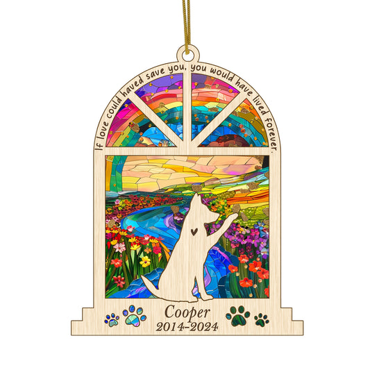 Netecom Personalized German Shepherd Memorial Window Ornament, Custom Dog Memorial Ornament with Name Date, Pet Loss Remembrance Gift, Bereavement Keepsake