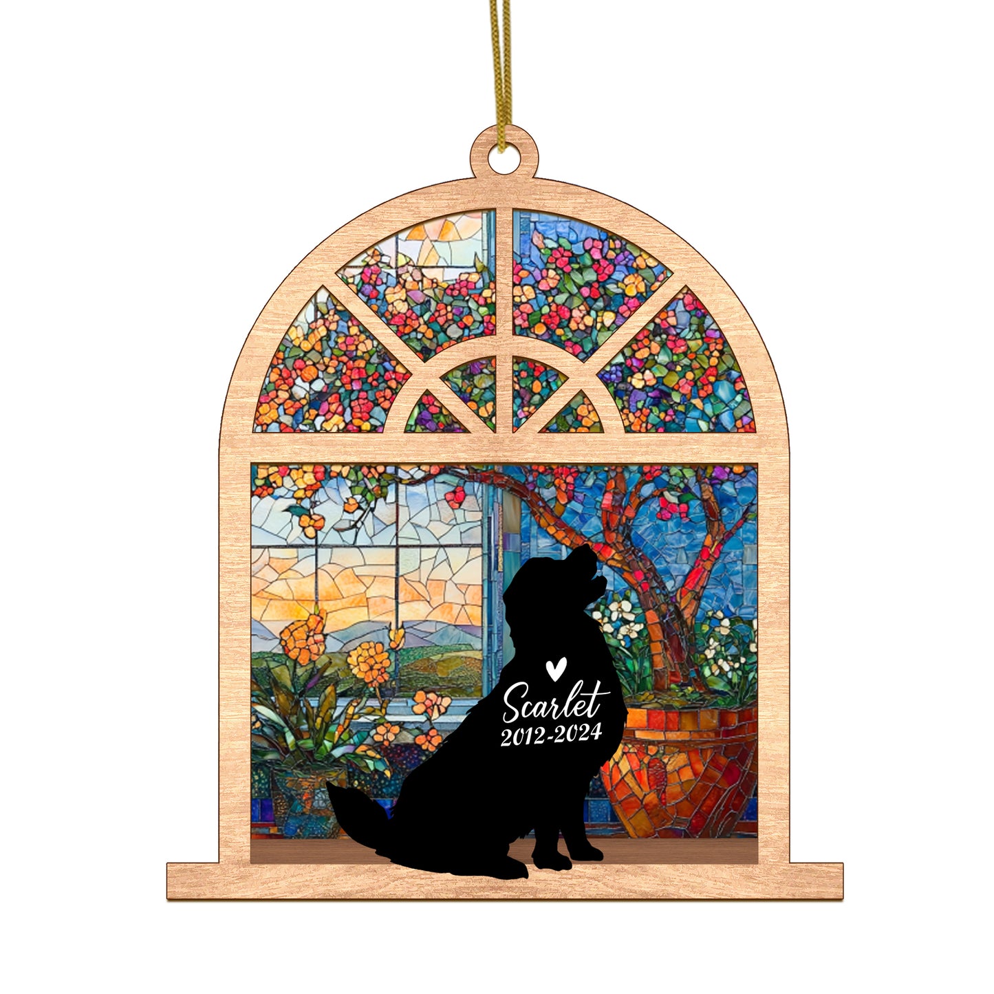 Netecom Personalized Golden Retriever Memorial Suncatcher – Pet Loss Sympathy Gift & Dog Memorial Ornament