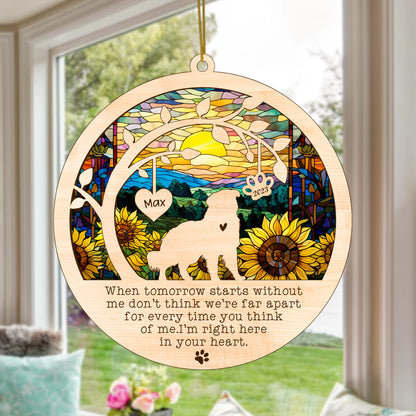 Netecom Australian Shepherd Dog Memorial Suncatcher, Personalized with Name Date Dog Suncatcher, Pet Loss Suncatcher, Bereavement Gift Dog Memorial Ornament Loss of Pet Sympathy Gifs Dog Lovers