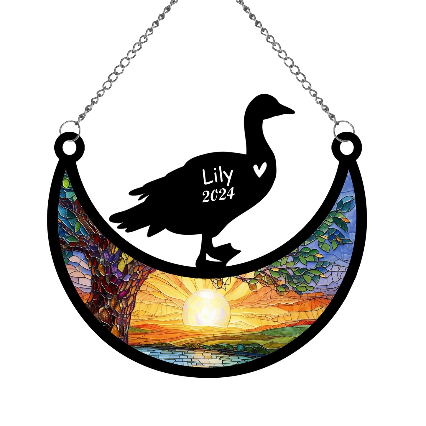 Netecom Personalized Duck Memorial Suncatcher, Custom Duck Ornament with Name Date, Pet Loss Remembrance Gifts, Sympathy Gift for Loss of Pet, Bereavement Gifts for Loss of Pet, Grief Gift