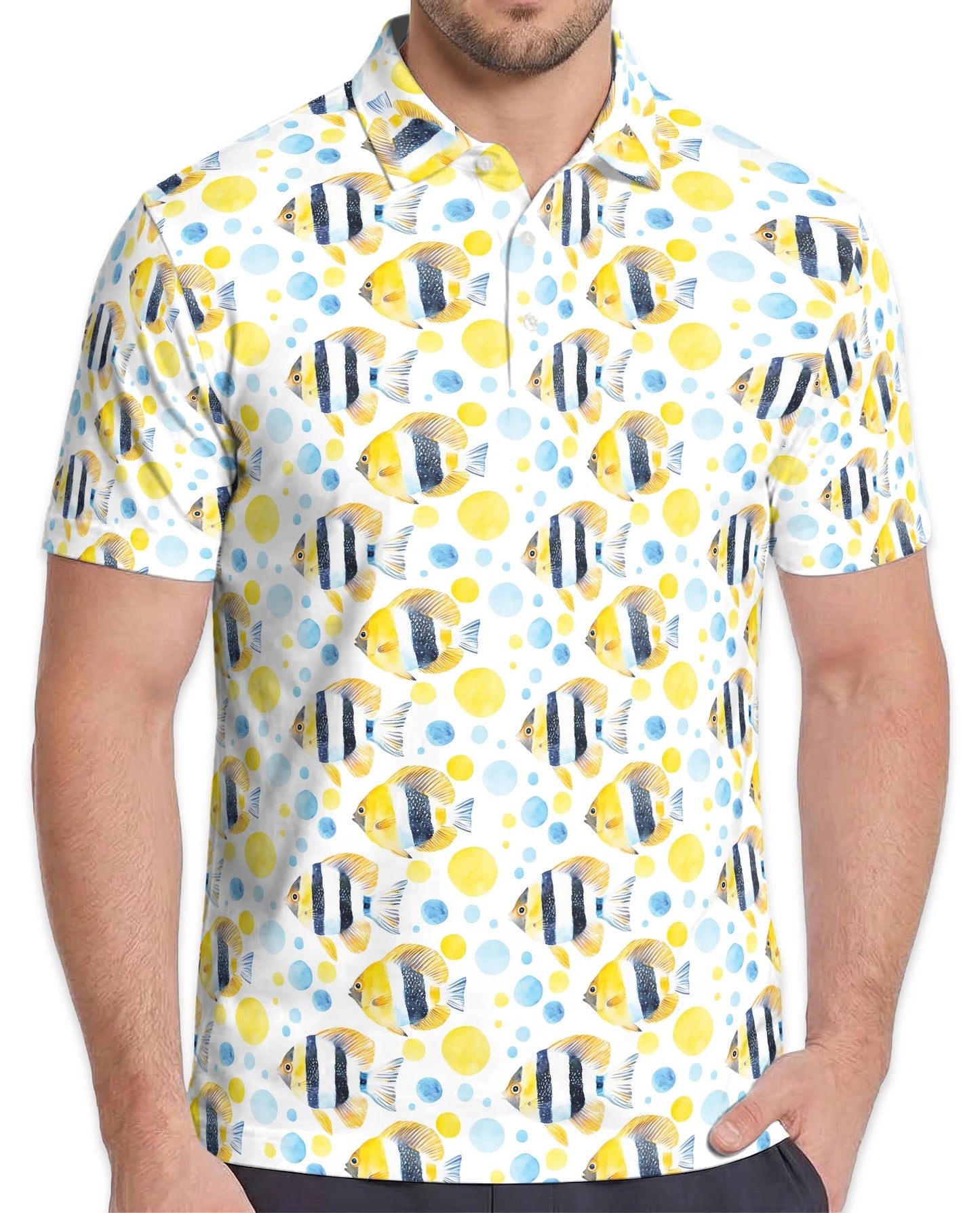 Undersea Pattern Polo Shirt for Men – Tropical Marine Life Style | Netecom