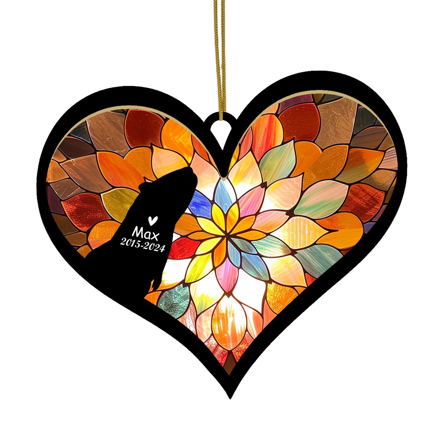 Netecom Personalized Guinea Pig Memorial Suncatcher, Pet Ornament with Name Date, Pet Loss Sympathy Gift, Remembrance Keepsake, Bereavement Gift for Pet Lovers, Heart Suncatcher