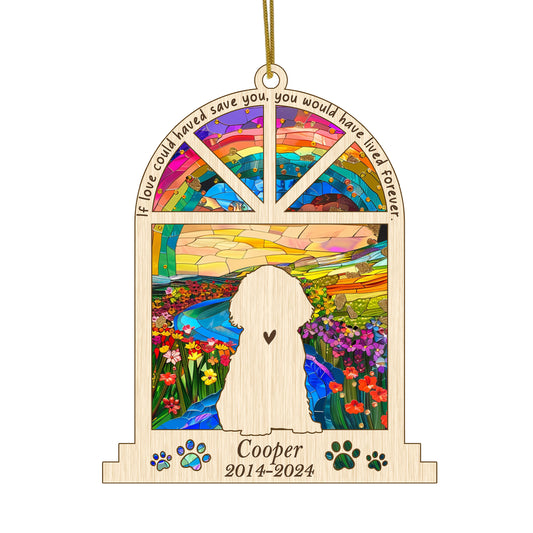 Netecom Personalized Cocker Spaniel Memorial Window Ornament, Custom Dog Ornament with Name Date, Pet Loss Sympathy Gift, Remembrance Keepsake for Dog Lovers