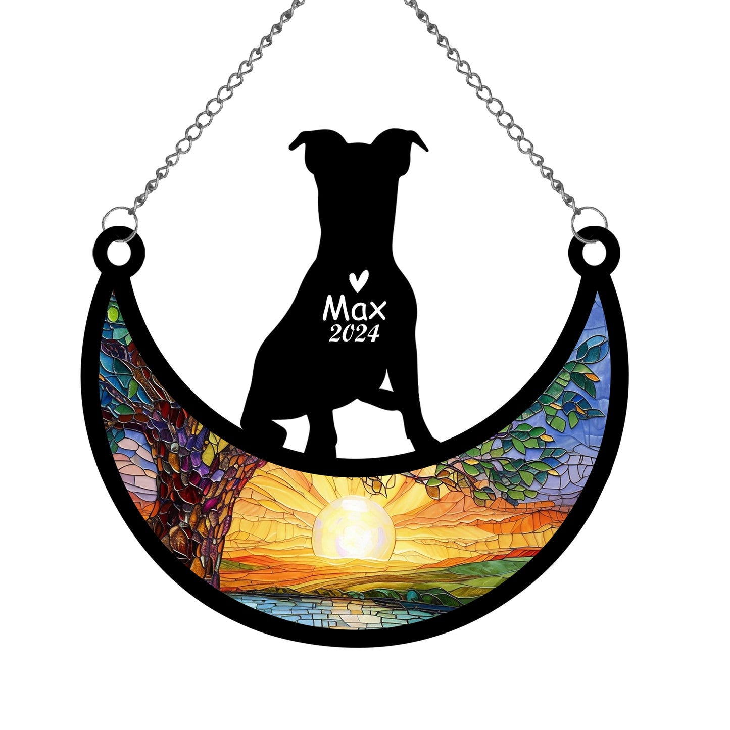 Netecom Personalized Jack Russell Memorial Suncatcher, Custom Jack Russell Ornament with Name Date, Dog Loss Sympathy Gift, Pet Loss Remembrance Gifts, Bereavement Gifts for Loss of Pet