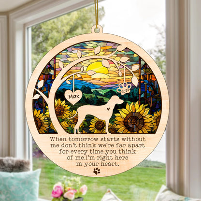 Netecom Rhodesian Ridgeback Dog Memorial Suncatcher, Personalized with Name Date Dog Sun Catchers , Dog Loss Sympathy Gift Ornament, Loss of Pet Bereavement Gift, Dog Lover Gifts