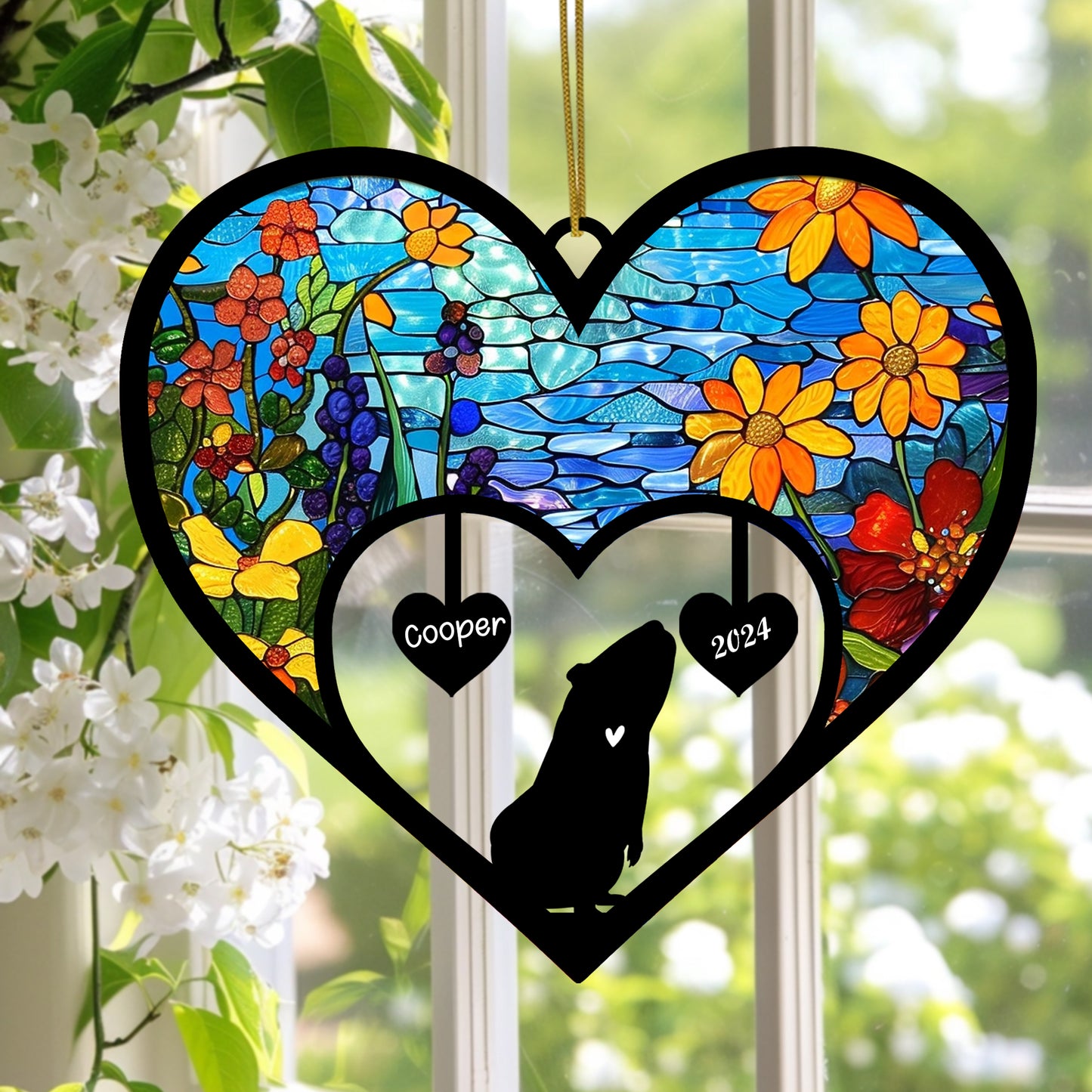 Netecom Guinea Pig Memorial Suncatcher, Personalized Guinea Pig Memorial with Name Date, Guinea Pig Passing Away Gift, Loss of Guinea Pig Sympathy Gift, Guinea Pig Remembrance Gift