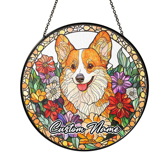 Netecom Personalized Corgi Dog Ornament, Custom Memorial Suncatcher, Pet Loss Remembrance Gift, Christmas Decoration