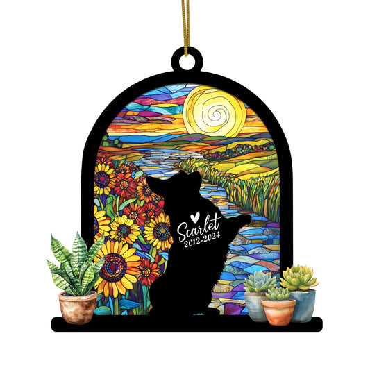 Netecom Personalized Corgi Memorial Suncatcher, Custom Corgi Ornament with Name Date, Dog Loss Sympathy Gift, Pet Loss Remembrance Gifts, Bereavement Gifts for Loss of Pet, Dog Passing Away Gifts