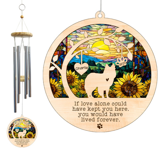 Netecom Shetland Sheepdog Dog Wind Chimes Memorial, Personalized Pet Memorial for Dogs Suncatcher, Dog Loss Memorial Ornament, Sympathy Windchime Outside Garden Decor, Loss of Pet Remembrance Gift
