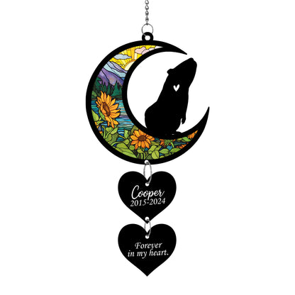 Netecom Personalized Guinea Pig Moon Heart Memorial Ornament – Pet Loss Sympathy Gift, Forever in My Heart Keepsake