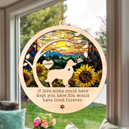 Netecom Personalized Border Collie Dog Memorial Suncatcher Border Collie Dog Christmas Ornament with Name Date Pet Loss Sun Catcher Bereavement Gift Dog Memorial Ornament Loss of Pet Sympathy Gift