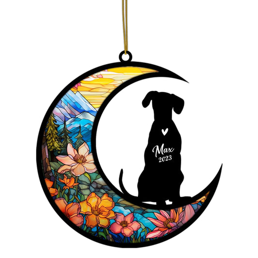 Netecom Personalized Dalmatian Memorial Suncatcher - Dog Loss Sympathy Gift with Name & Date - Dalmatian Christmas Ornament & Pet Bereavement Keepsake