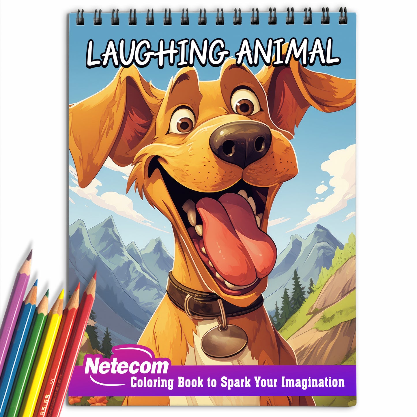 Laughing Animal Spiral Bound Coloring Book, Immerse Yourself in the World of Funny Creatures with 30 Captivating Coloring Pages