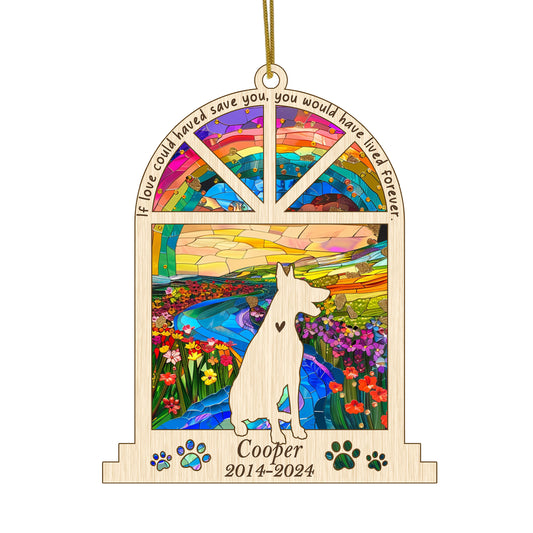 Netecom Personalized Doberman Memorial Window Ornament, Custom Dog Ornament with Name Date, Pet Loss Remembrance Gift, Dog Sympathy Keepsake
