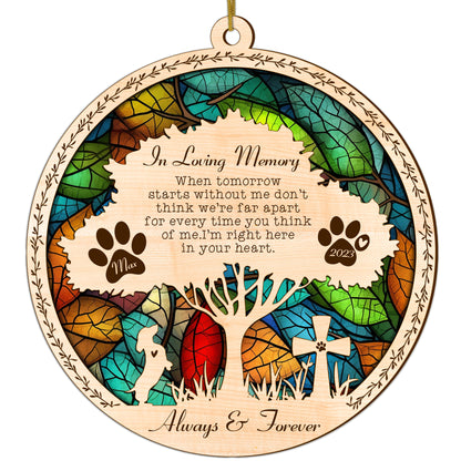 Netecom Personalized Dachshund Memorial Suncatcher, Dachshund Dog Memorial Gifts with Name Date, Pet Loss Light Catcher, Bereavement Gift Dog Memorial Ornament Loss of Pet Sympathy Gift for Dog Lover