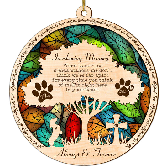 Netecom Personalized Dachshund Memorial Suncatcher, Dachshund Dog Memorial Gifts with Name Date, Pet Loss Light Catcher, Bereavement Gift Dog Memorial Ornament Loss of Pet Sympathy Gift for Dog Lover