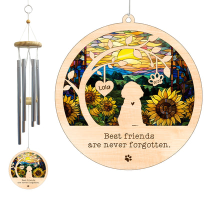 Netecom Cocker Spaniel Dog Wind Chimes Memorial, Personalized Pet Memorial Wind Chimes for Dogs Suncatcher, Dog Loss Memorial Ornament, Sympathy Windchime Outside Garden Decor, Loss of Pet Remembrance Gift