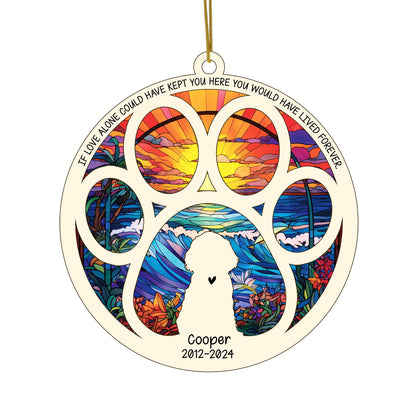 Netecom Personalized Cocker Spaniel Dog Paw Memorial Suncatcher with Name Date, Pet Loss Sympathy Gift, Remembrance Gift for Dog Lovers