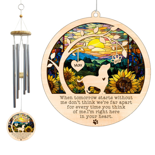Netecom Basset Hound Dog Wind Chimes Memorial, Personalized Pet Memorial Wind Chimes for Dogs Suncatcher, Dog Loss Memorial Ornament, Sympathy Windchime Outside Garden Decor, Loss of Pet Remembrance Gift