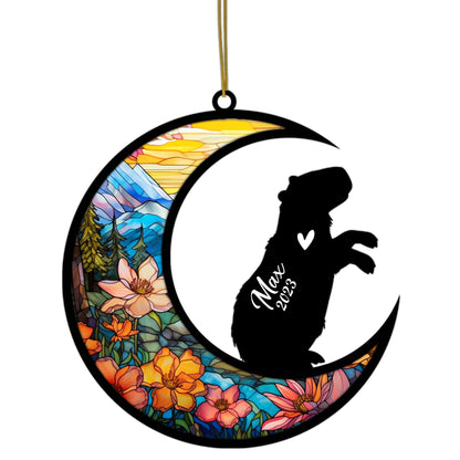 Netecom Personalized Capybara Memorial Suncatcher, Bereavement Capybara Loss Gift, Pet Loss Capybara Memorial Ornament Personalized Capybara Name Sign Hanging Christmas, Capybara Lover Gift