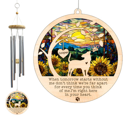 Netecom Jack Russell Dog Wind Chimes Memorial, Personalized Pet Memorial for Dogs Suncatcher, Dog Loss Memorial Ornament, Sympathy Windchime Outside Garden Decor, Loss of Pet Remembrance Gift