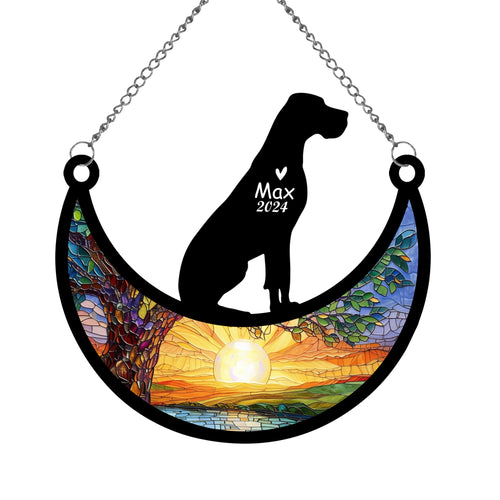 Netecom Personalized Great Dane Memorial Suncatcher, Custom Great Dane Ornament with Name Date, Dog Loss Sympathy Gift, Pet Loss Remembrance Gifts, Bereavement Gifts for Loss of Pet, Dog Grief Gift