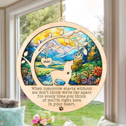 Netecom Basset Hound Dog Memorial Suncatcher, Personalized Basset Hound Dog Suncatcher, Pet Loss Suncatcher, Bereavement Gift Dog Memorial Ornament Loss of Pet Sympathy Gift Dog Lovers