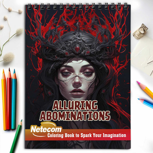 Alluring Abominations Spiral Bound Coloring Book, Embark on an Alluring Abominations Journey with 30 Coloring Pages for Gothic Art Enthusiasts to Unleash Their Creative Expression