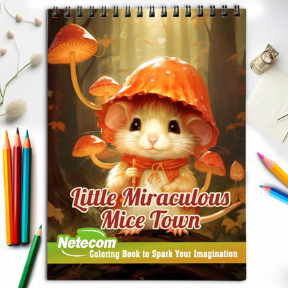 Little Miraculous Mice Town Spiral Bound Coloring Book, Unleash Your Creativity with 30 Charming Pages Filled with Tales from the Enchanted Mice Town.