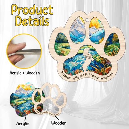 Netecom Personalized Dachshund Memorial Suncatcher, Dog Paw Memorial Ornament with Name Date, Dog Loss SunCatcher, Loss of Pet Sympathy Gift, Bereavement Gift for Dog Lovers