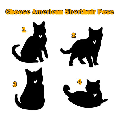 Netecom Personalized American Shorthair Cat Memorial Suncatcher - Custom with Name & Date - Pet Loss Light Catcher - Christmas Cat Ornament for Car Hangings