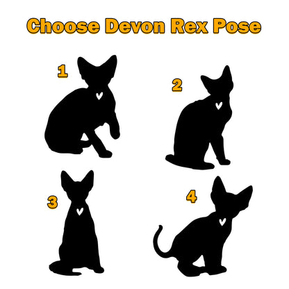Netecom Personalized Devon Rex Cat On Moon Suncatcher - Custom with Name & Date - Pet Loss Light Catcher - Gifts for Cat Lovers - Christmas Cat Ornament for Window Hangings
