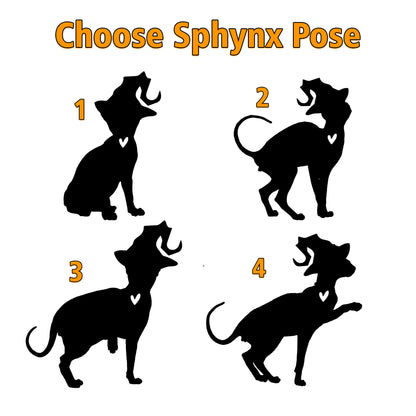 Netecom Personalized Halloween Sphynx Cat Suncatcher - Memorial Gift for Loss of Cat, Custom Sphynx Lovers Ornament for Window or Wall Hanging, Spooky Sympathy Gift