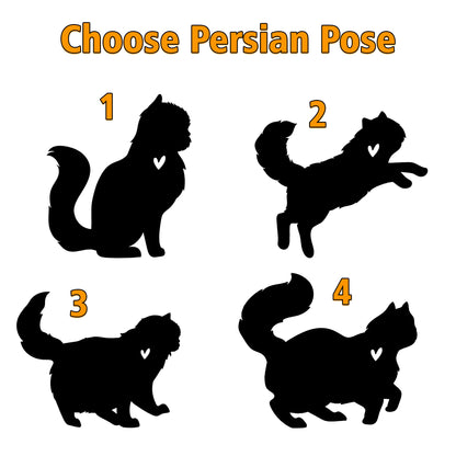 Netecom Personalized Persian Cat Memorial Suncatcher - Custom with Name & Date - Pet Loss Light Catcher - Christmas Cat Ornament for Window & Car Decor
