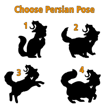Netecom Personalized Halloween Persian Cat Suncatcher - Memorial Gift for Loss of Cat, Custom Persian Longhair Lovers Ornament for Window or Wall Hanging, Spooky Sympathy Gift