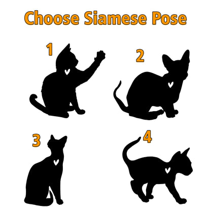 Netecom Personalized Siamese Cat Memorial Suncatcher - Custom with Name & Date - Pet Loss Light Catcher - Christmas Cat Ornament for Window & Car Decor